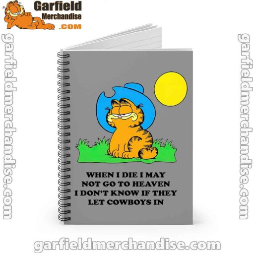 garfield cowboy heaven when die brown notebook