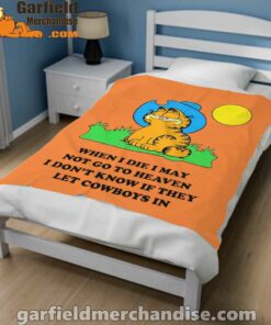 garfield cowboy heaven when die orange blanket