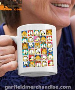 garfield expressions collage white coffee mug