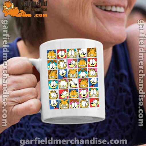 garfield expressions collage white coffee mug