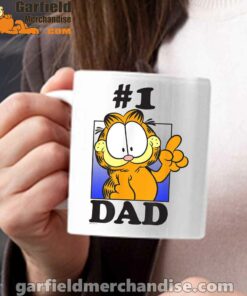 garfield fathers day number one dad white mug