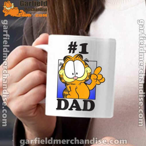 garfield fathers day number one dad white mug