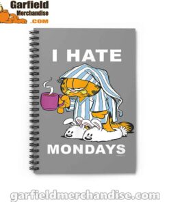 garfield hate mondays are for suffering and naps brown notebook