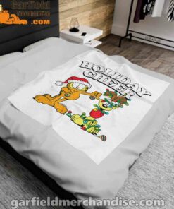 garfield holiday cheer odie white blanket