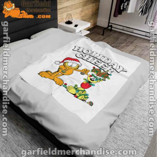 garfield holiday cheer odie white blanket