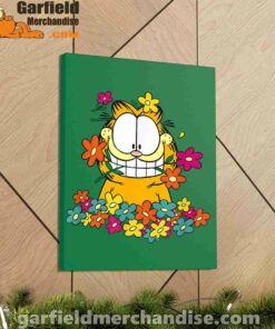 garfield in the garden green canvas