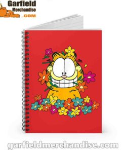 garfield in the garden red notebook