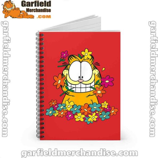 garfield in the garden red notebook