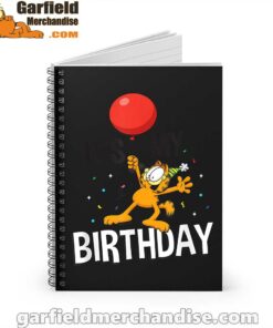 garfield its my birthday confetti celebration black notebook