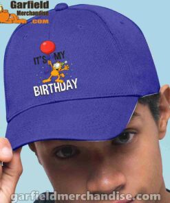 garfield its my birthday confetti celebration blue hat