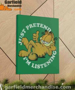 garfield just pretend im listening green canvas