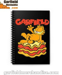 garfield lasagna slice pose black notebook