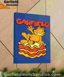 garfield lasagna slice pose blue canvas