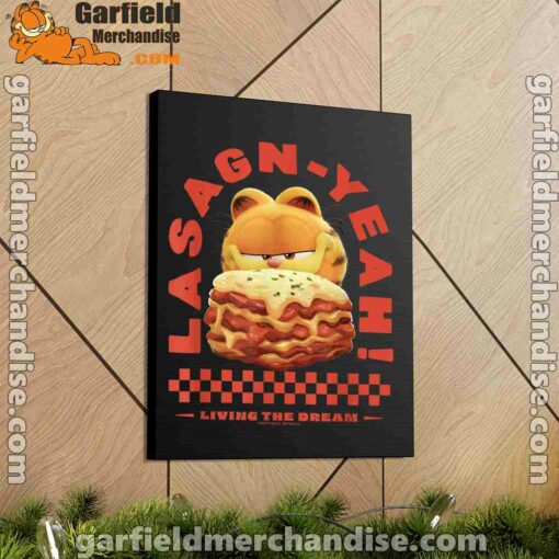 garfield lasagna yeah black canvas