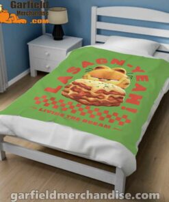 garfield lasagna yeah green blanket