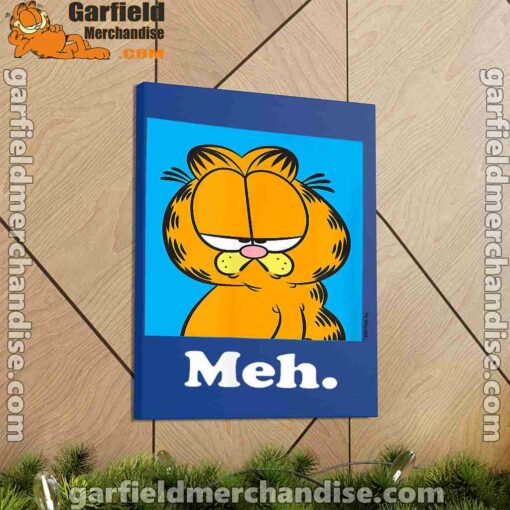 garfield life’s too short to care meh blue canvas