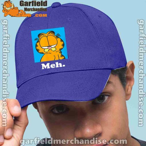 garfield life’s too short to care meh blue hat