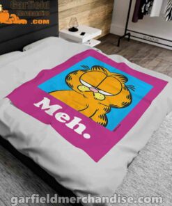 garfield life’s too short to care meh pink blanket