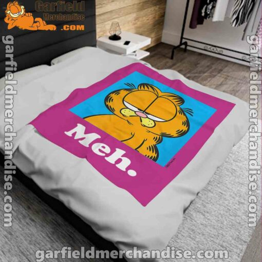 garfield life’s too short to care meh pink blanket