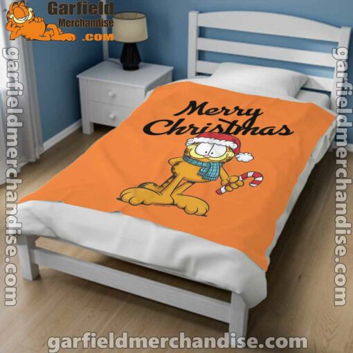 garfield merry christmas orange blanket