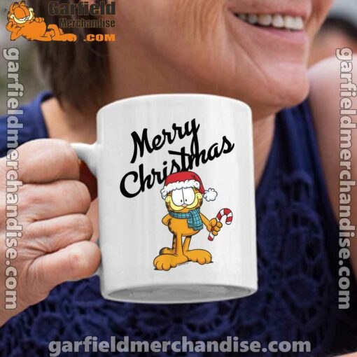 garfield merry christmas white coffee mug