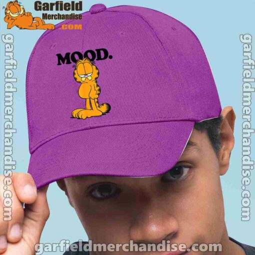 garfield mood too tired to care purple hat