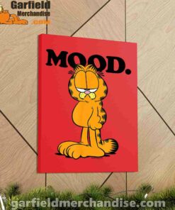 garfield mood too tired to care red canvas