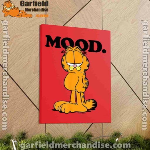 garfield mood too tired to care red canvas