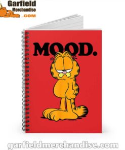 garfield mood too tired to care red notebook