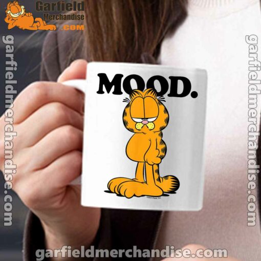 garfield mood too tired to care white mug