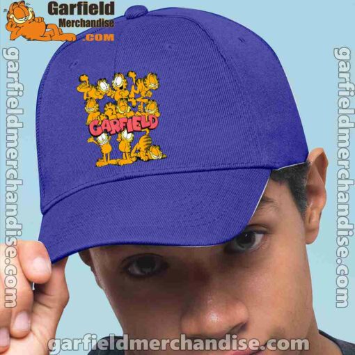 garfield multiple poses blue hat