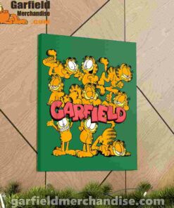 garfield multiple poses green canvas