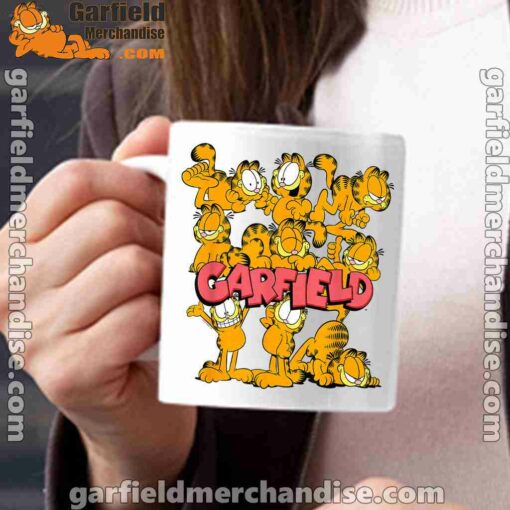 garfield multiple poses white mug