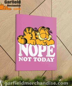 garfield nope not today lazy cat pink canvas