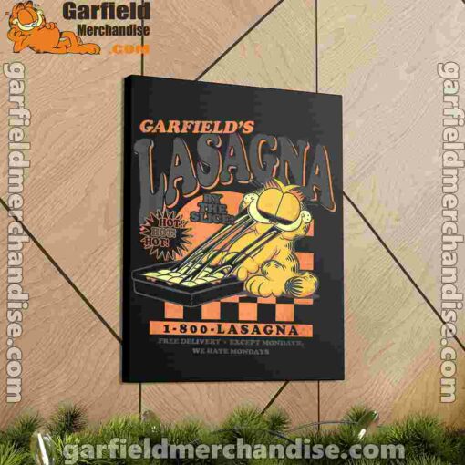 garfield vintage the slice garfields lasagna black canvas