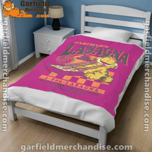 garfield vintage the slice garfields lasagna pink blanket