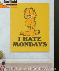 hate mondays garfield are just nature’s way of ruining my life yellow canvas