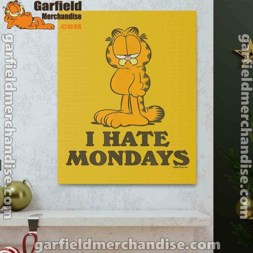 hate mondays garfield are just nature’s way of ruining my life yellow canvas