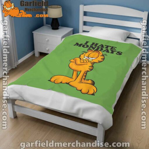 i hate mondays garfield green blanket