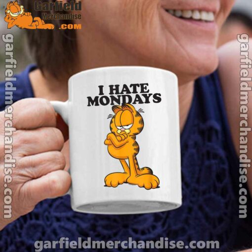 i hate mondays garfield white coffee mug