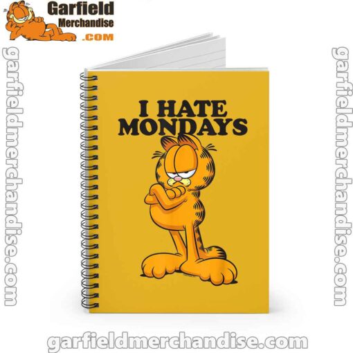 i hate mondays garfield yellow notebook