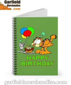 on your birthday garfield green notebook