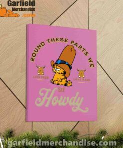 round these parts we love garfiel cowboy pink canvas