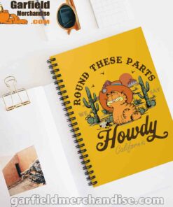 california howdy garfield cowboy yellow notebook