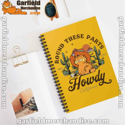 california howdy garfield cowboy yellow notebook