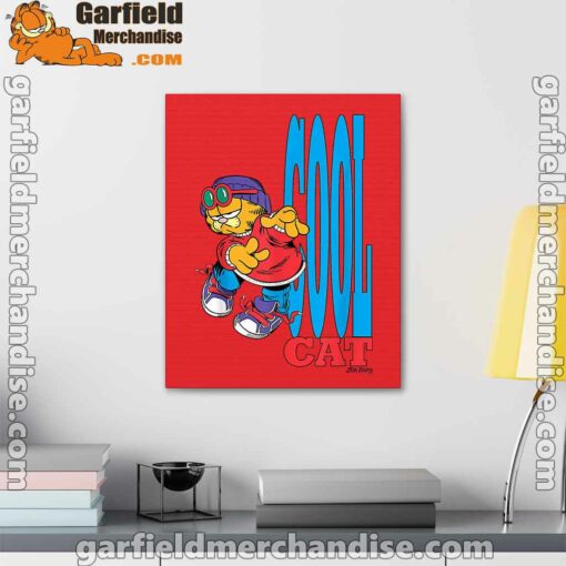 cool garfield cats nap hard and eat harder red canvas