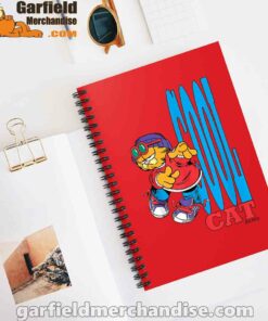 cool garfield cats nap hard and eat harder red notebook