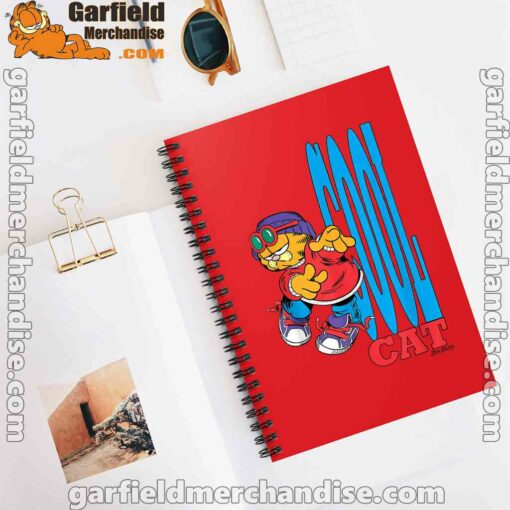 cool garfield cats nap hard and eat harder red notebook