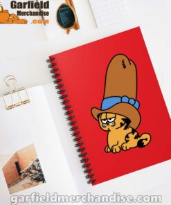 cowboy garfield smile on the day red notebook