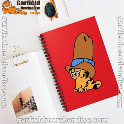 cowboy garfield smile on the day red notebook